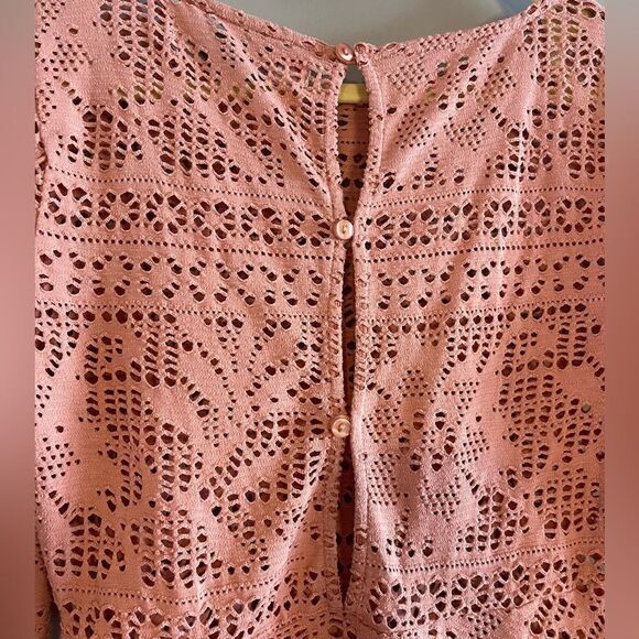 Free People Beach Spring Date Crochet Knit Dress in Pink Mauve | SZ XS - Picture 11 of 16